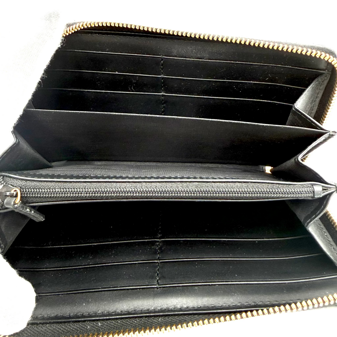 Suede Patent GG Web Ophidia Zip Continental Wallet