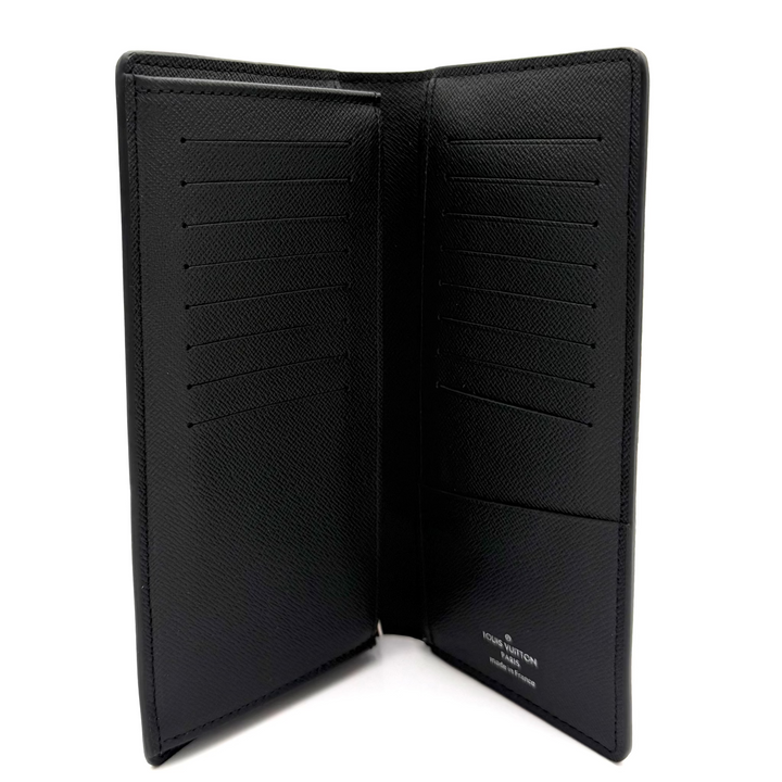 Brazza Wallet in Black Taiga Leather