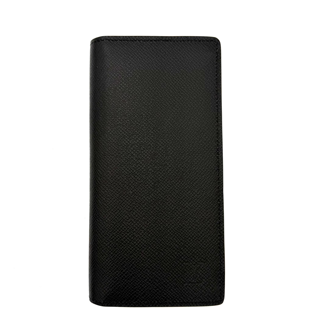 Brazza Wallet in Black Taiga Leather