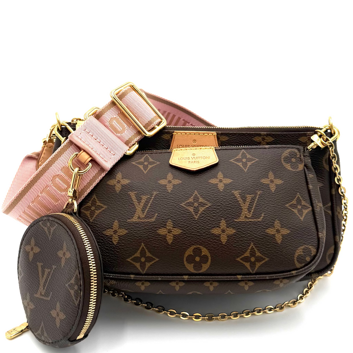 Multi Pochette Accessories Monogram Canvas Bag - Pink Canvas Strap