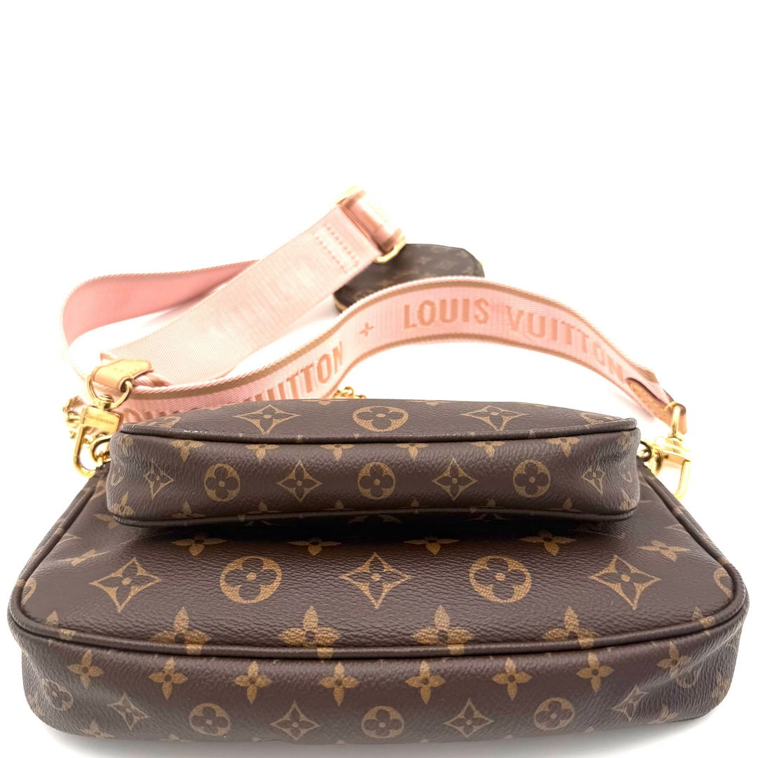 Multi Pochette Accessories Monogram Canvas Bag - Pink Canvas Strap