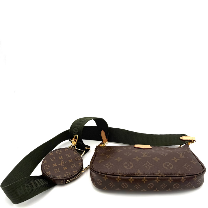 Multi Pochette Accessories Monogram Canvas Bag - Green Canvas Strap