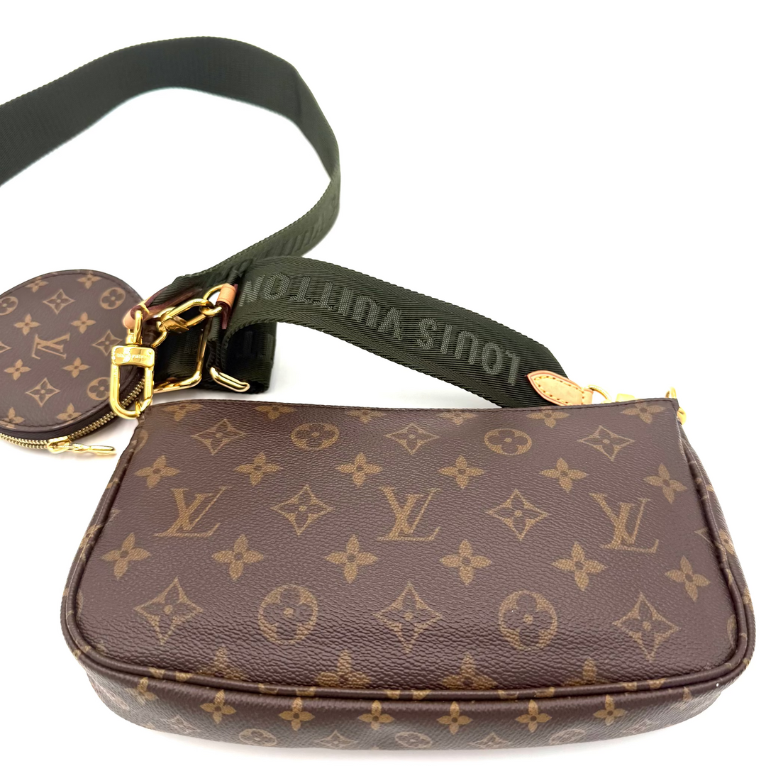 Multi Pochette Accessories Monogram Canvas Bag - Green Canvas Strap