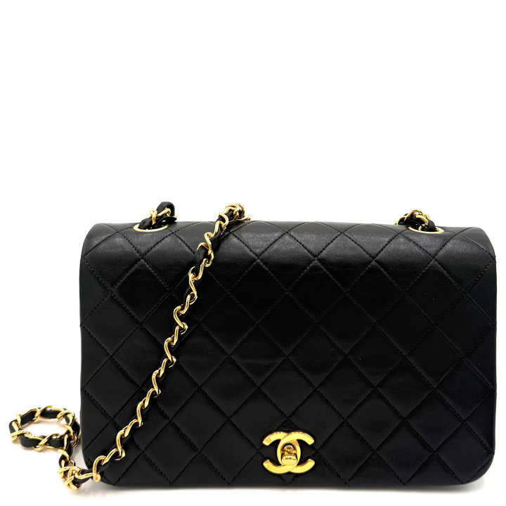 Single Flap Small Lambskin Leather Shoulder Bag