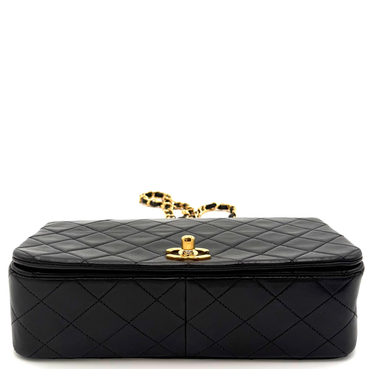 Single Flap Small Lambskin Leather Shoulder Bag