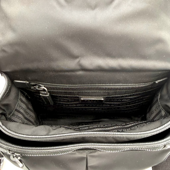 Re-Nylon and Saffiano Leather Shoulder Bag