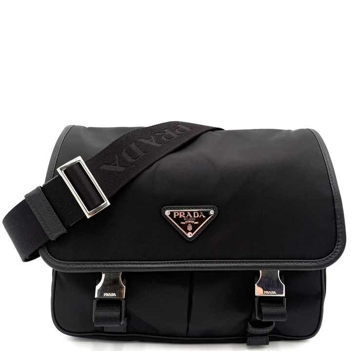 Re-Nylon and Saffiano Leather Shoulder Bag