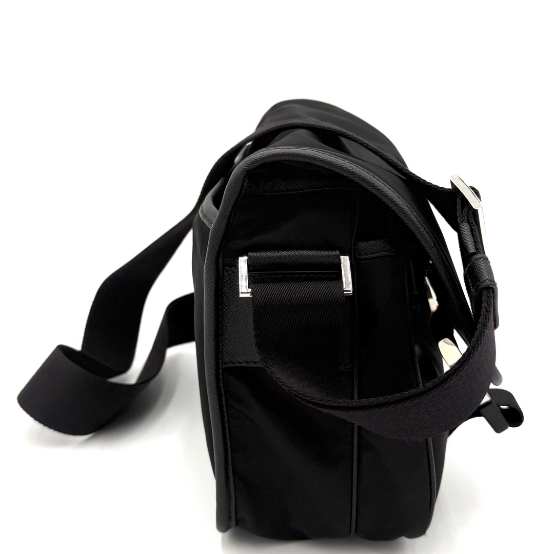 Re-Nylon and Saffiano Leather Shoulder Bag