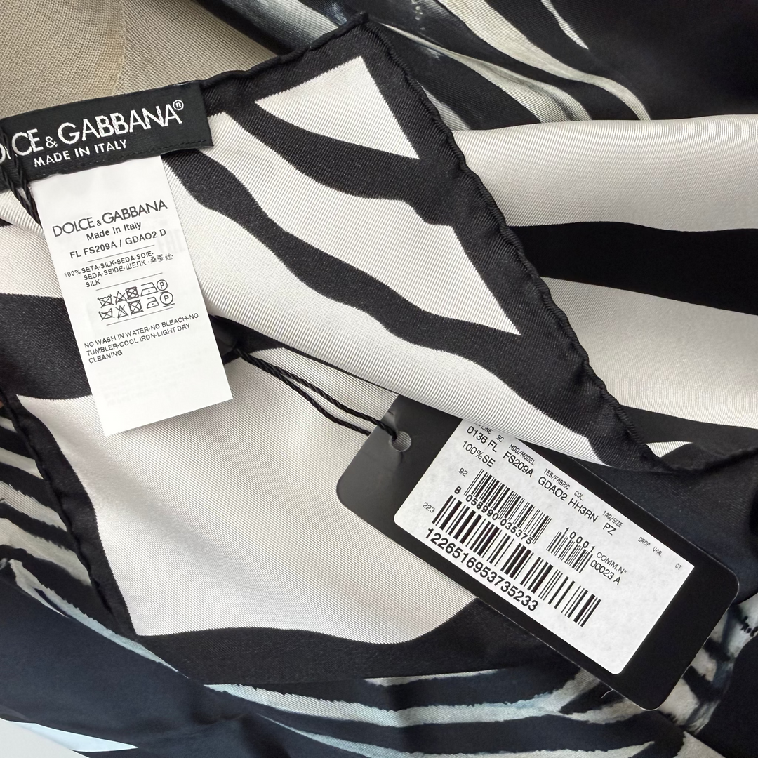 Dolce & Gabbana Zebra Print Silk Scarf