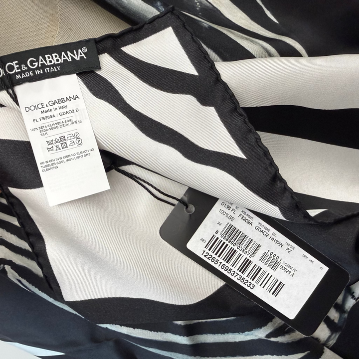 Dolce & Gabbana Zebra Print Silk Scarf