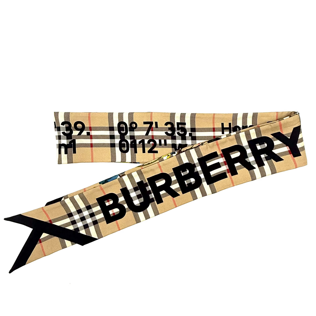 Burberry Montage Print Reversible Silk Scarf