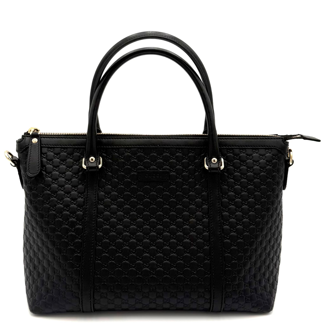 Microguccisima Margeaux Black Leather Bag