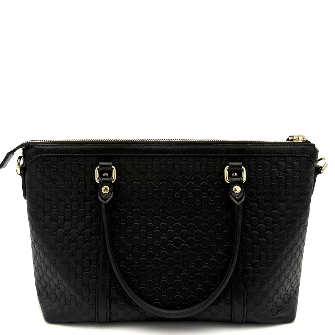 Microguccisima Margeaux Black Leather Bag