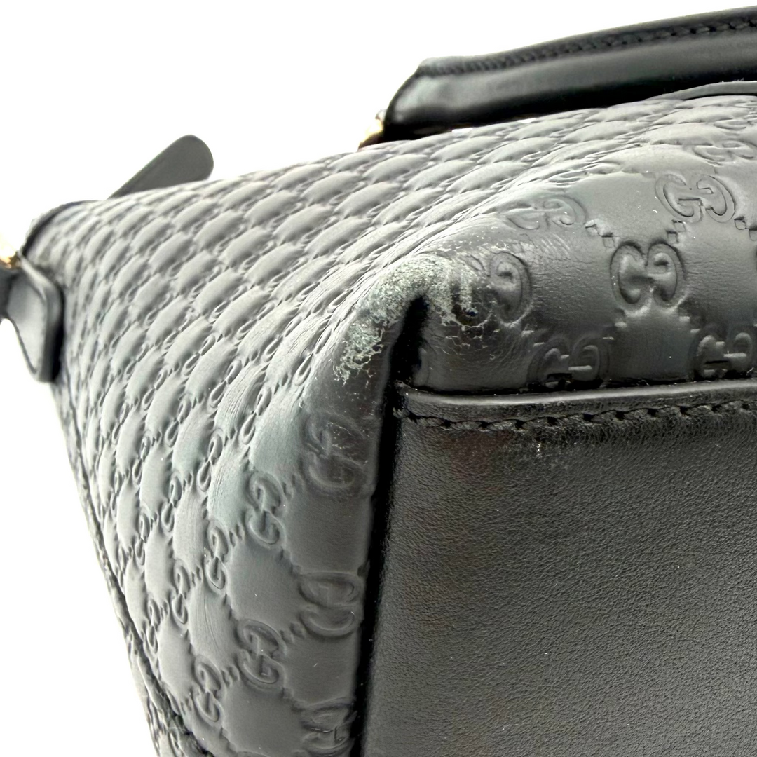 Microguccisima Margeaux Black Leather Bag