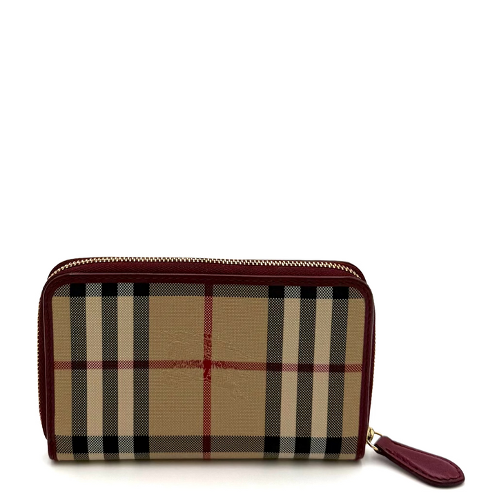 Burberry Elmore House Check Zip Around Wallet
