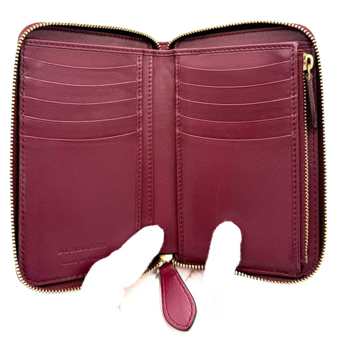 Burberry Elmore House Check Zip Around Wallet