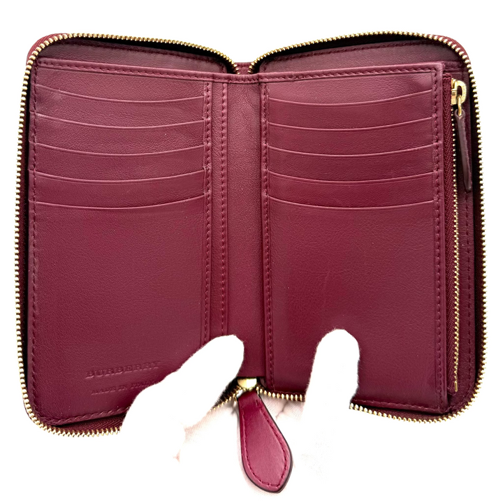 Burberry Elmore House Check Zip Around Wallet