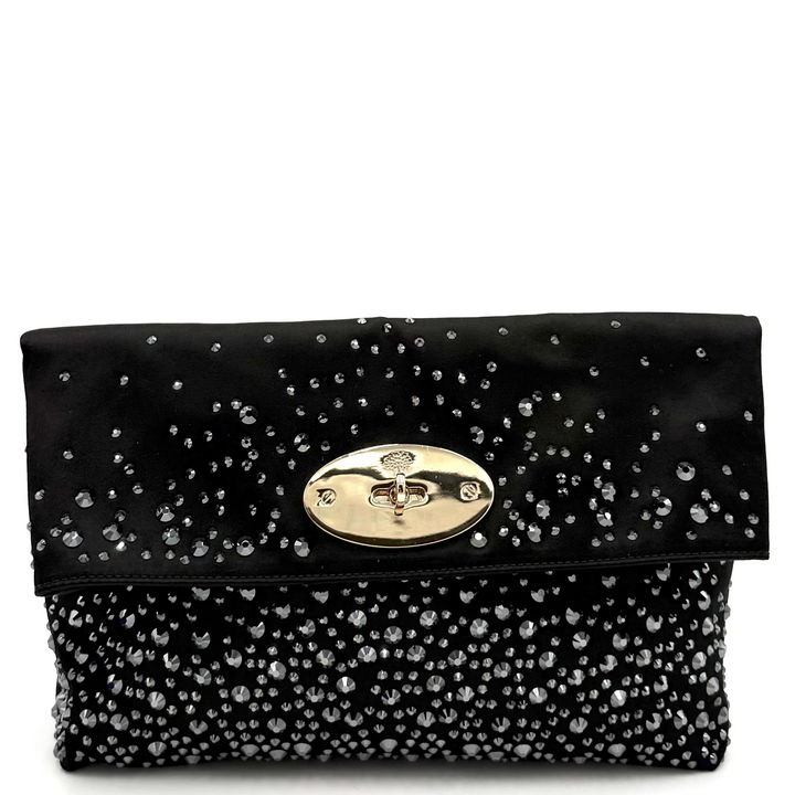 Mulberry Clemmie Satin Embellished Clutch