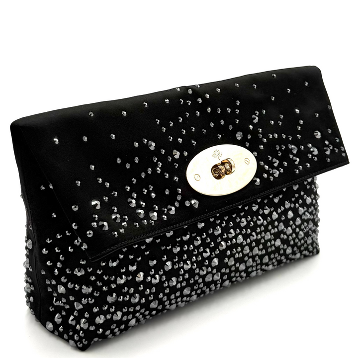 Mulberry Clemmie Satin Embellished Clutch