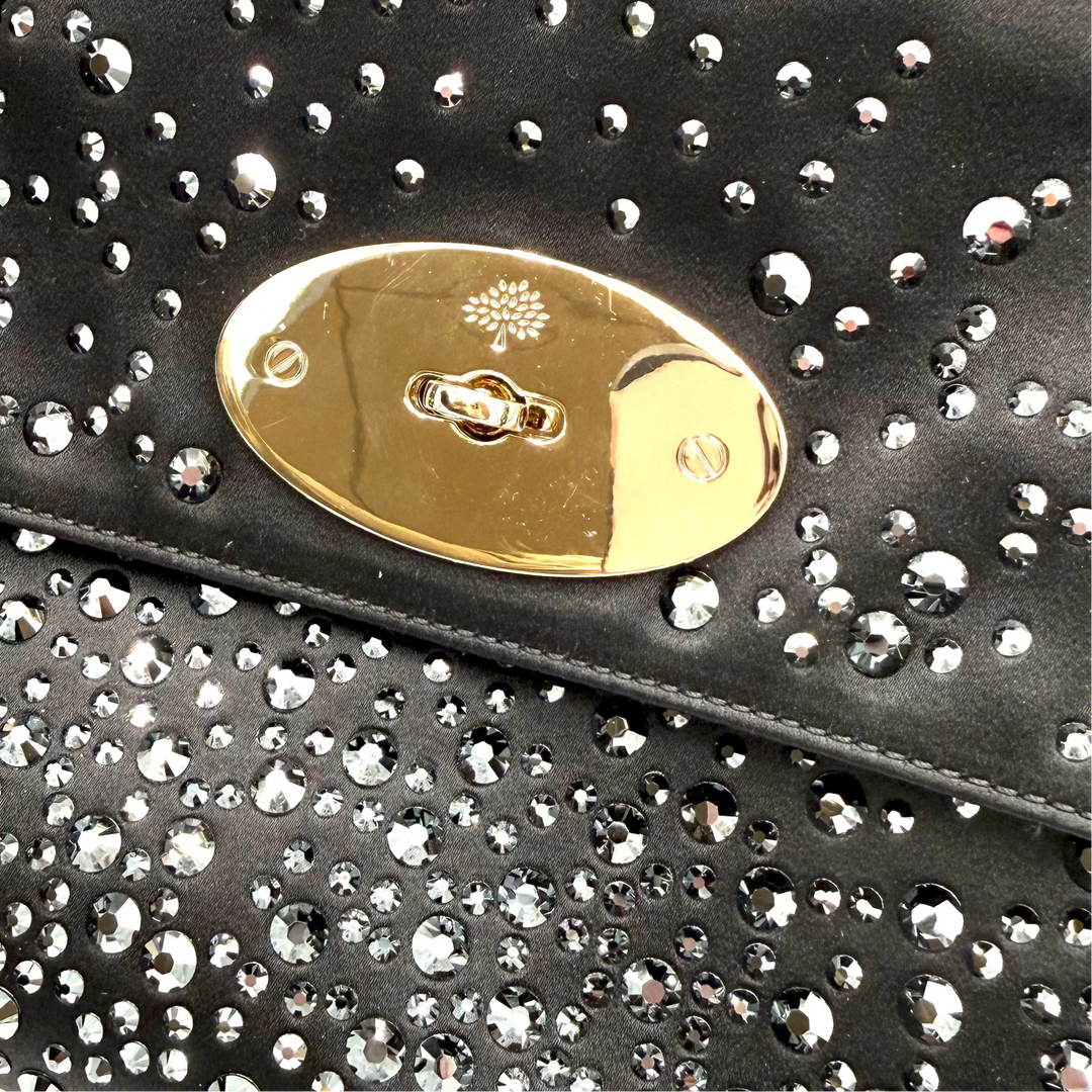 Mulberry Clemmie Satin Embellished Clutch