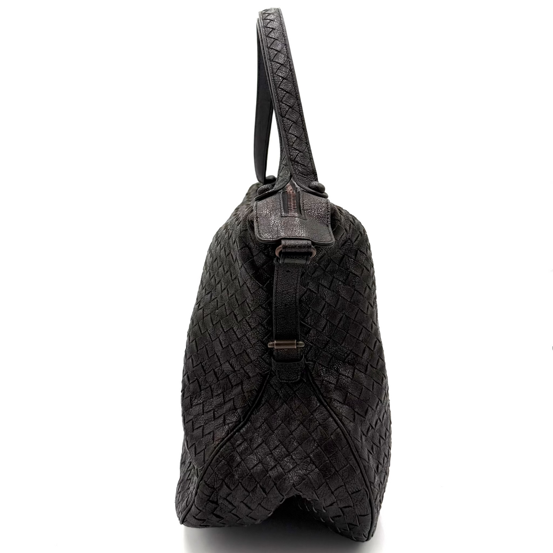 Zipped Intrecciato Nappa Leather Hobo Bag