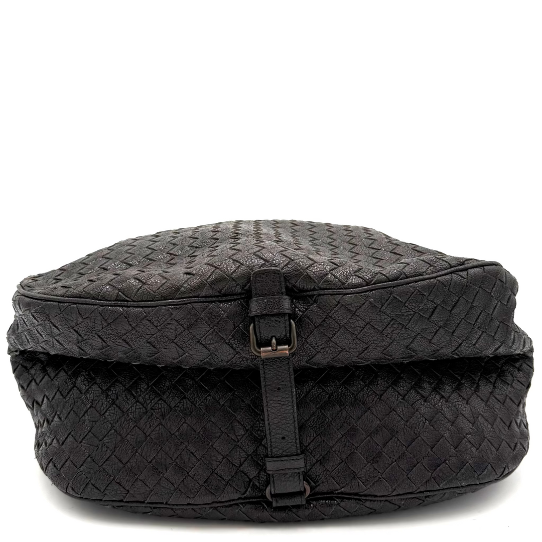 Zipped Intrecciato Nappa Leather Hobo Bag