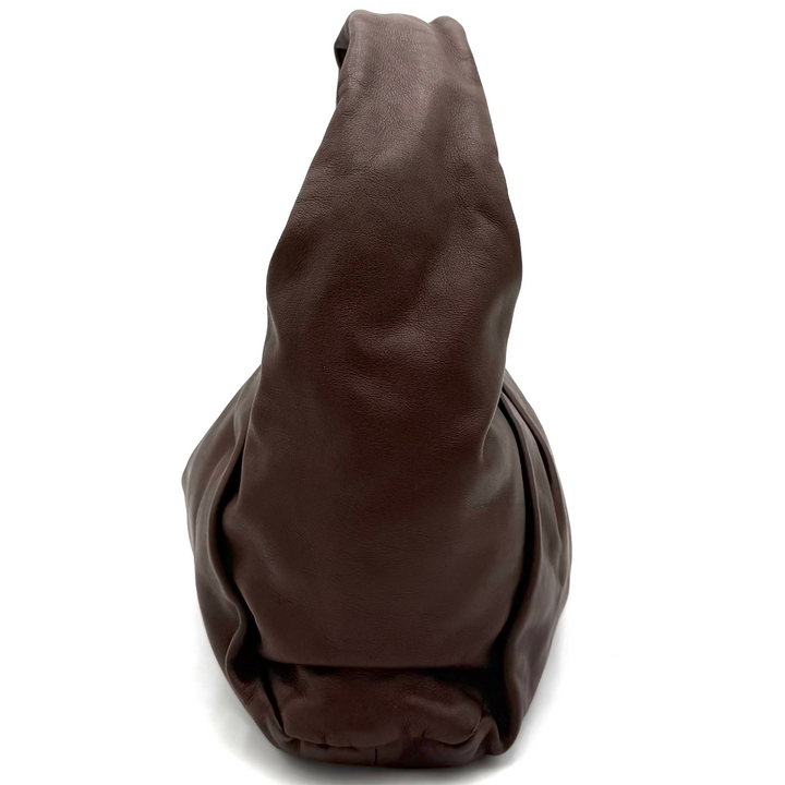 Calfskin Chocolate Leather Shoulder Pouch