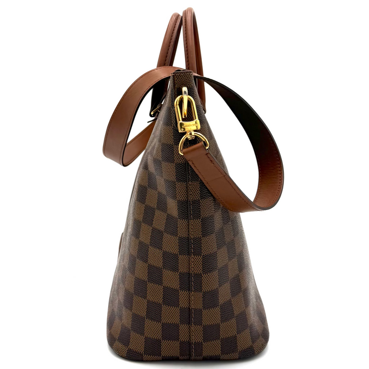Damier Ebene Brown Leather Belmont Tote