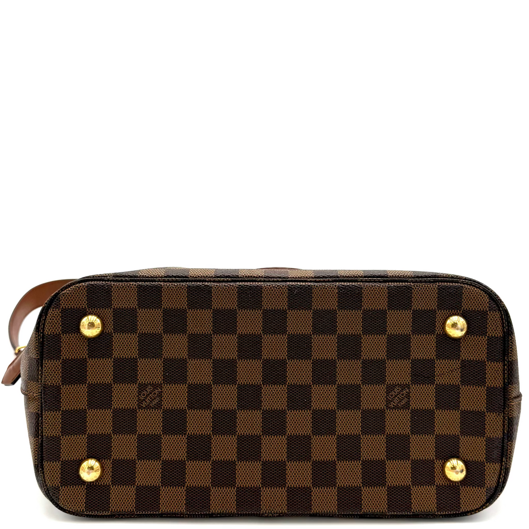Damier Ebene Brown Leather Belmont Tote