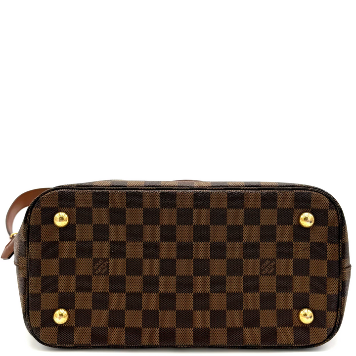 Damier Ebene Brown Leather Belmont Tote