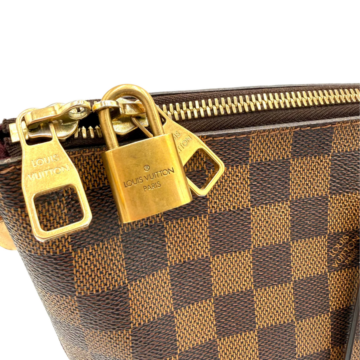 Damier Ebene Brown Leather Belmont Tote