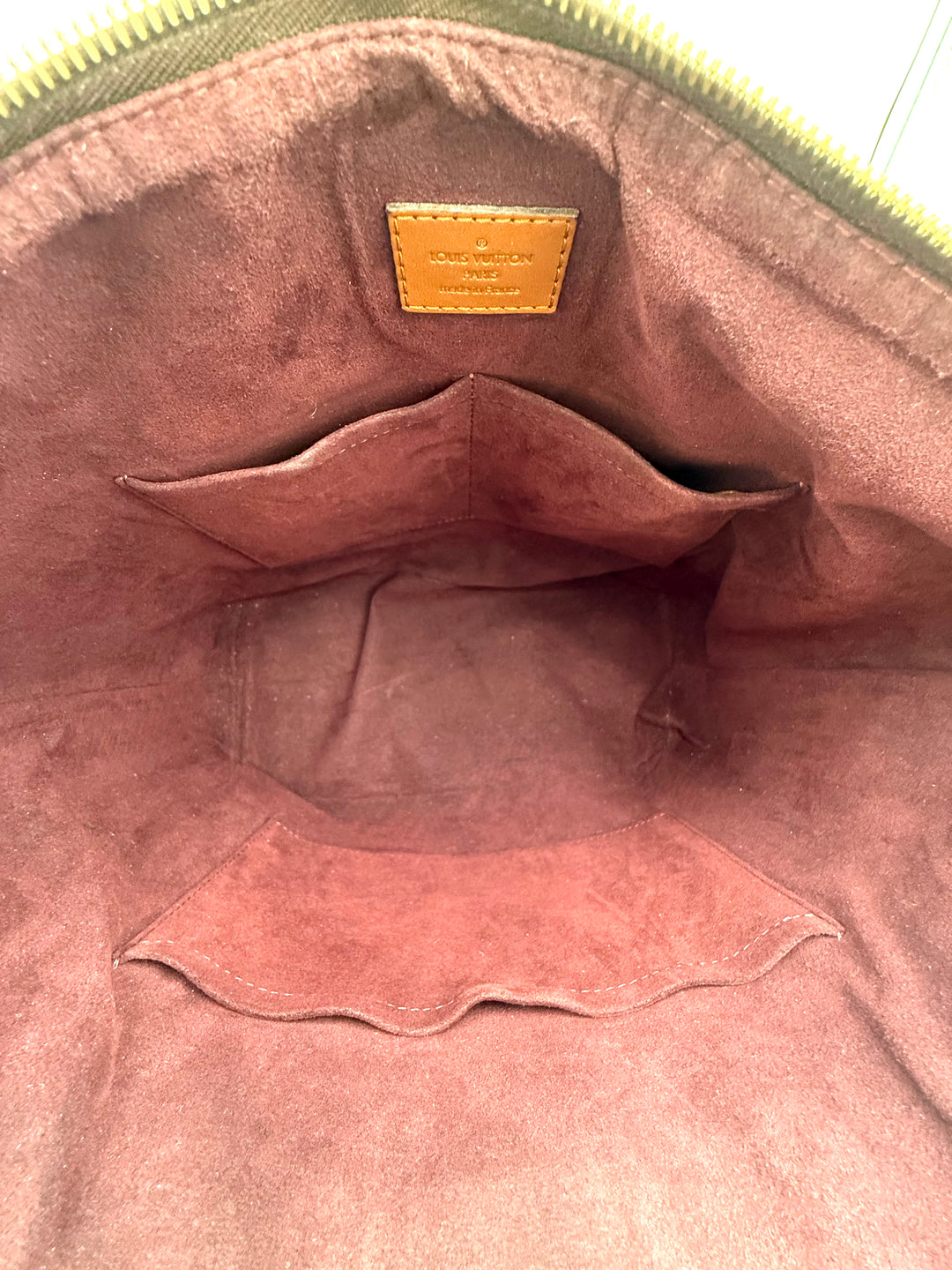 Damier Ebene Brown Leather Belmont Tote