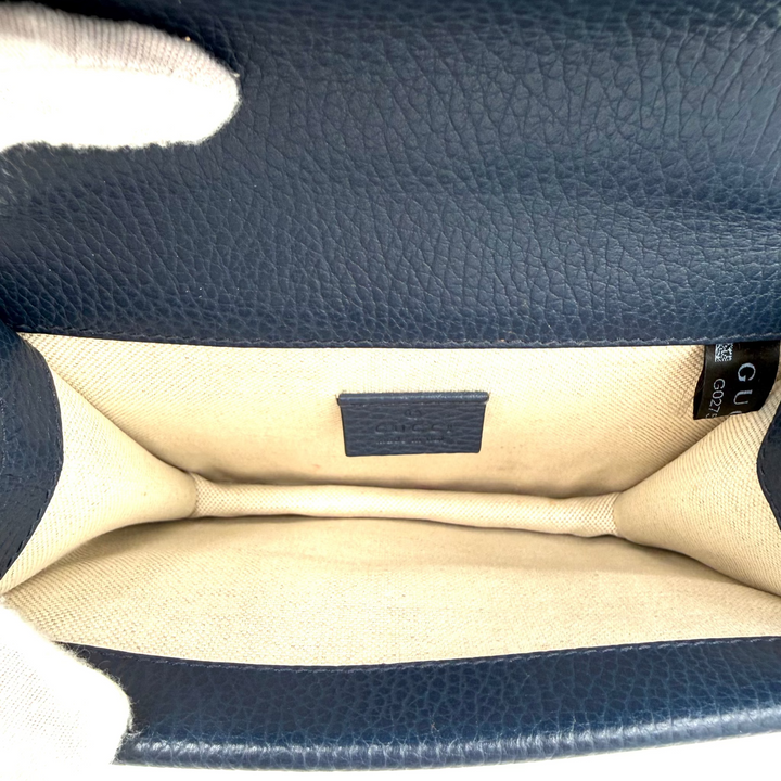 Navy Crystal Dionysus Small Leather Bag