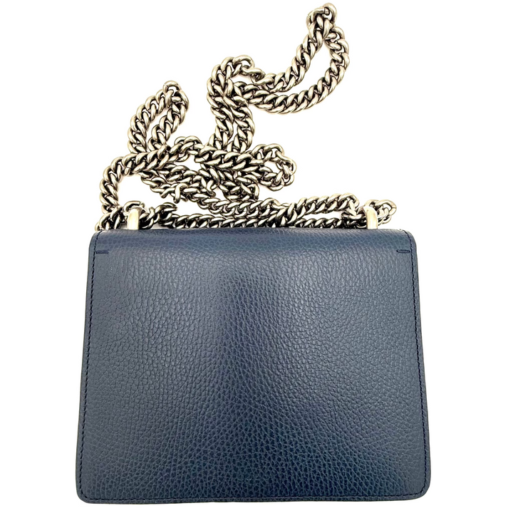 Navy Crystal Dionysus Small Leather Bag