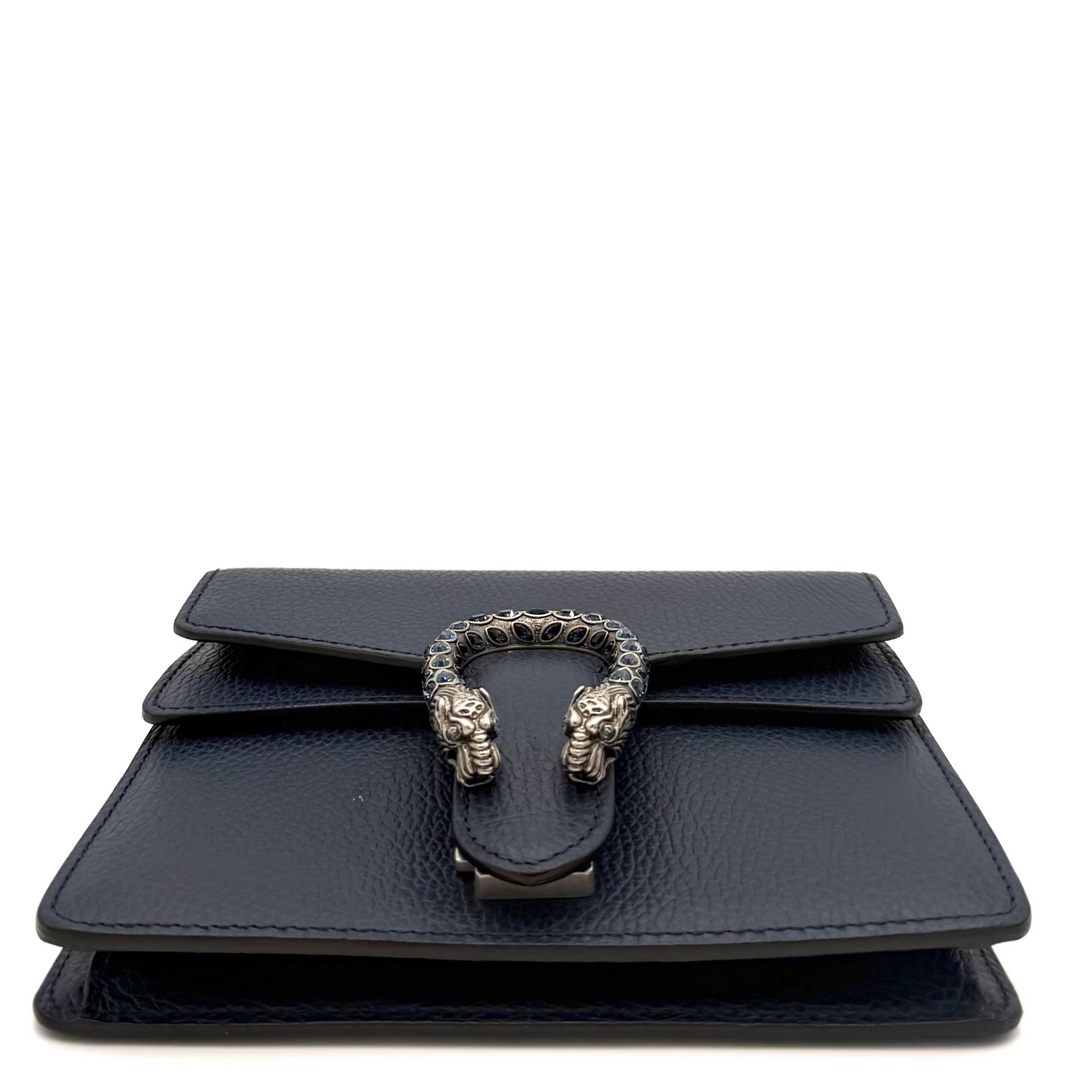 Navy Crystal Dionysus Small Leather Bag