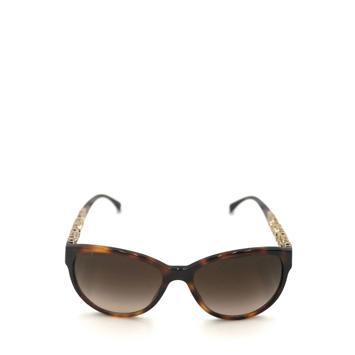 Tortoise Shell Metal Filigree Butterfly Sunglasses