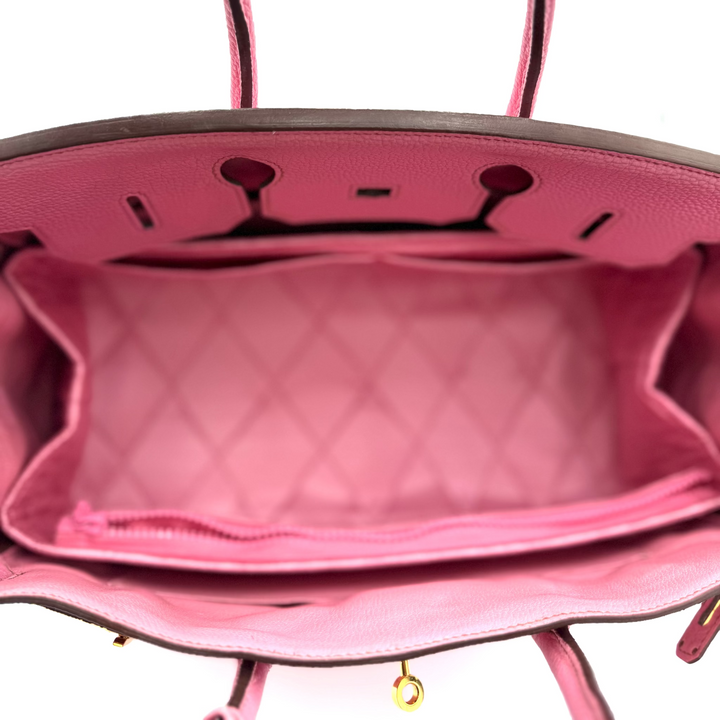 Birkin 35 Togo Leather Bubblegum Pink Bag With Gold Hardware