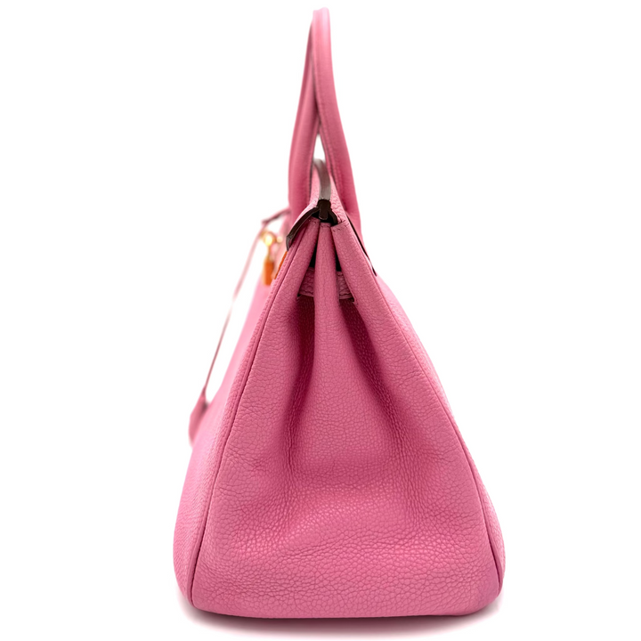 Birkin 35 Togo Leather Bubblegum Pink Bag With Gold Hardware