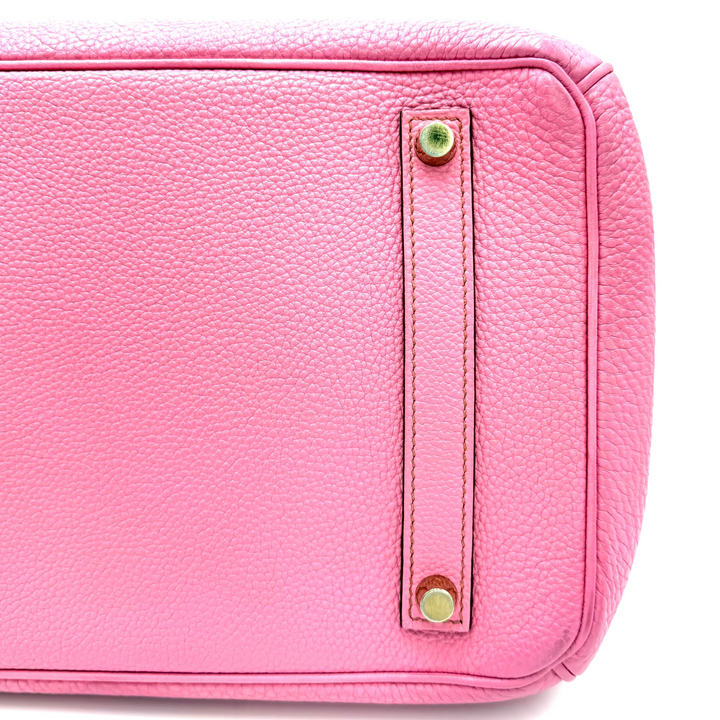 Birkin 35 Togo Leather Bubblegum Pink Bag With Gold Hardware