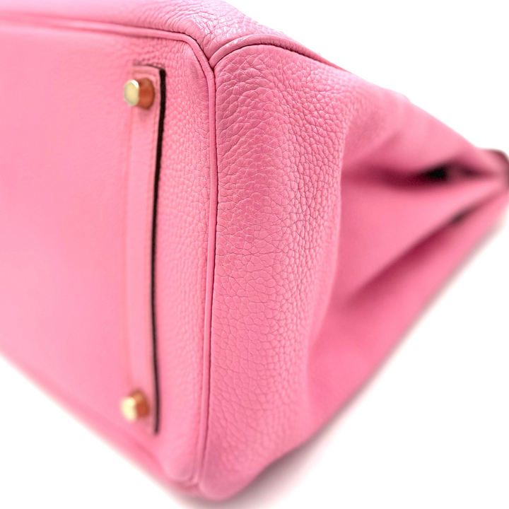 Birkin 35 Togo Leather Bubblegum Pink Bag With Gold Hardware