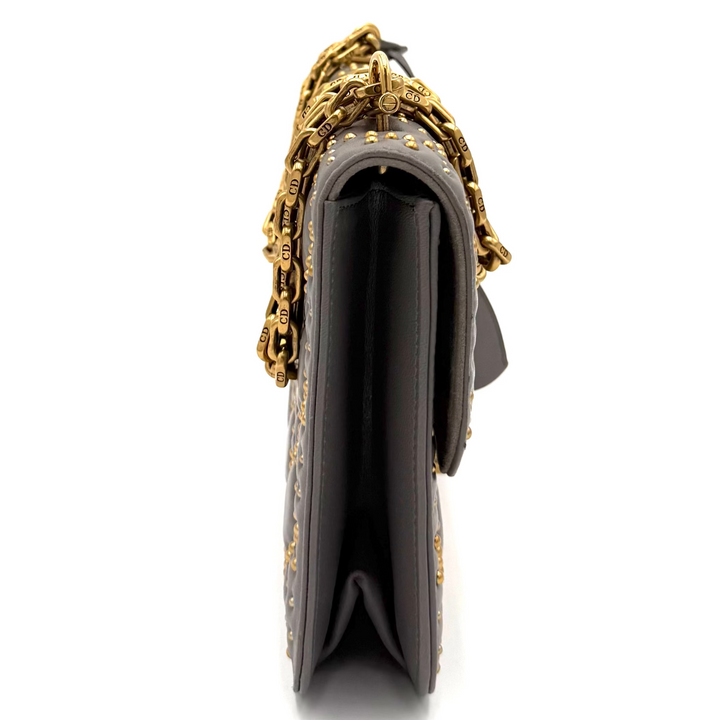 Dioraddict Flap Lambskin Cannage Studded Large Bag