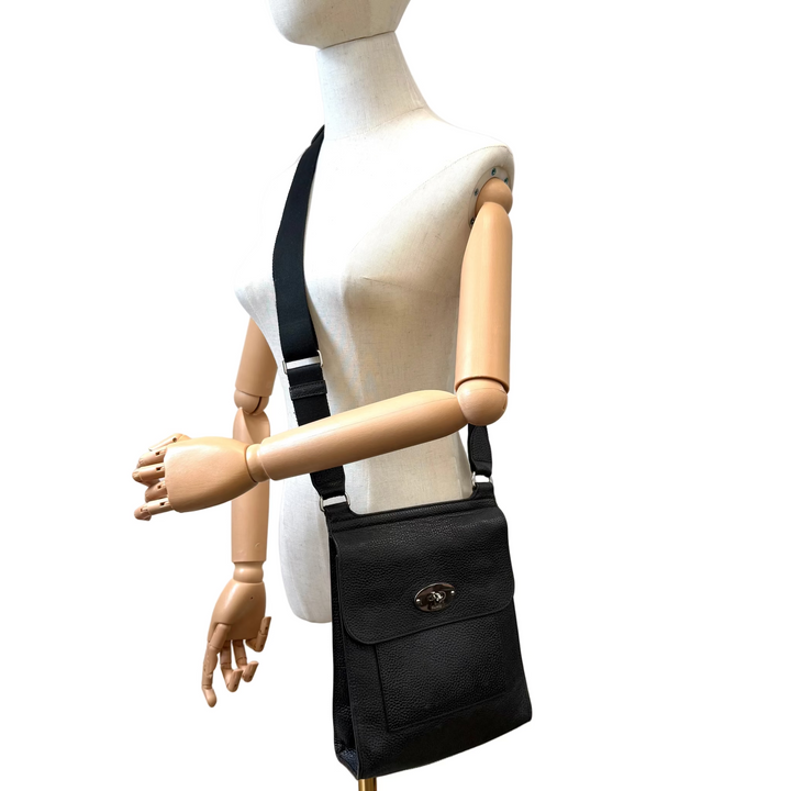 Black Leather Messenger Bag