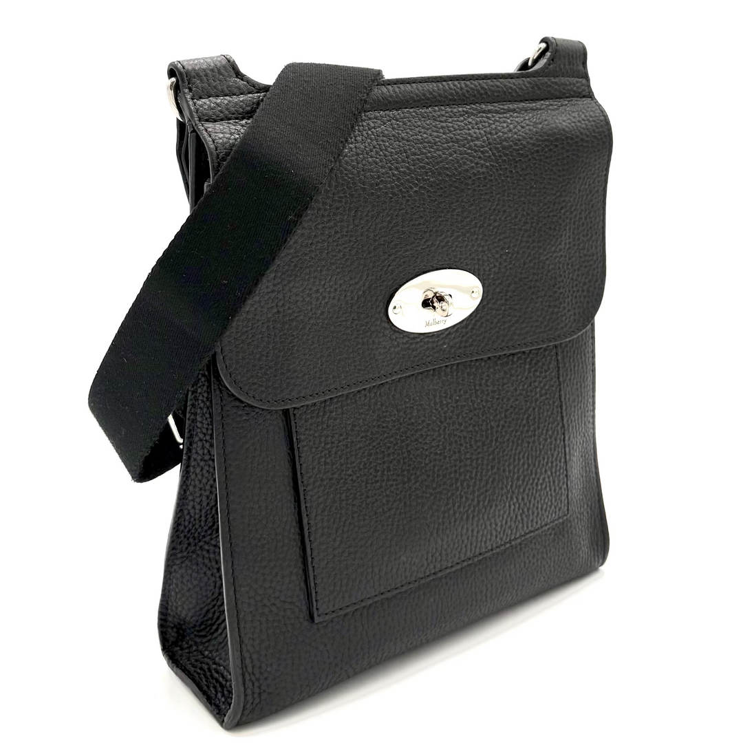 Black Leather Messenger Bag