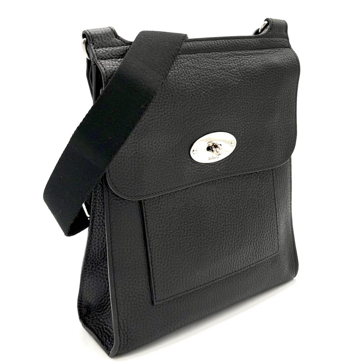 Black Leather Messenger Bag