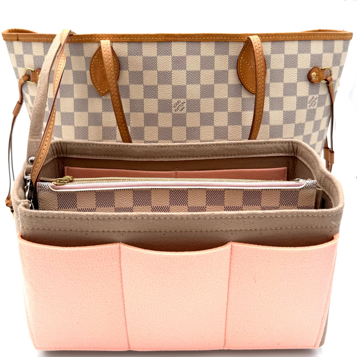 Damier Azur Neverfull MM with Ballerina Pink Interior