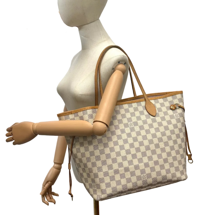 Damier Azur Neverfull MM with Ballerina Pink Interior