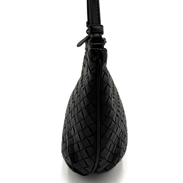 Intrecciato Leather Zipped Shoulder Bag