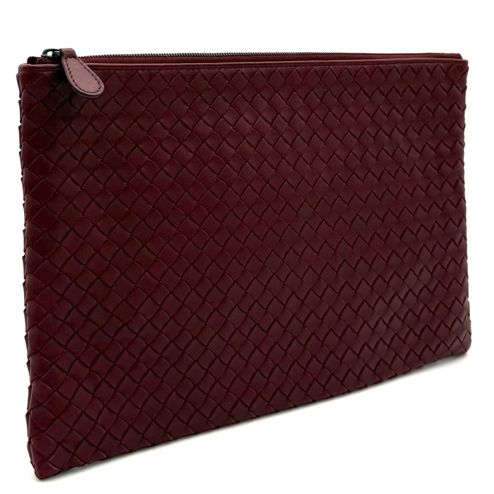 Intrecciato Leather Clutch
