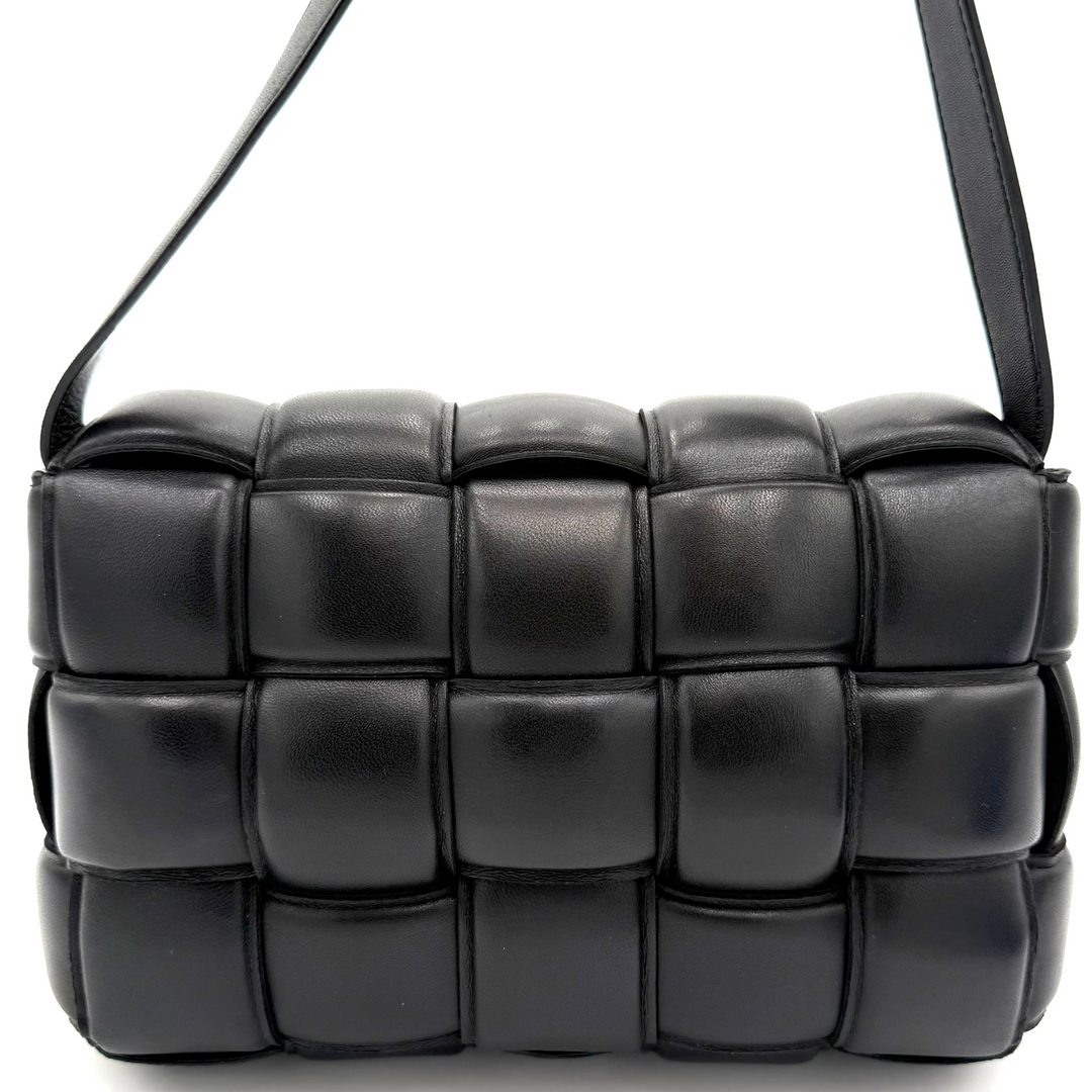 Padded Cassette Maxi Intreccio Nappa Leather Crossbody Bag