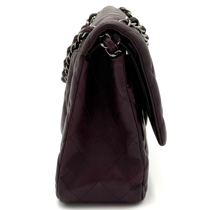 Classic Jumbo Double Flap Lambskin Leather Bag